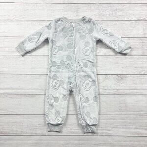 Disney Baby Mickey Mouse Fleece Pajamas Zip Up Footless Romper Sleeper 2T